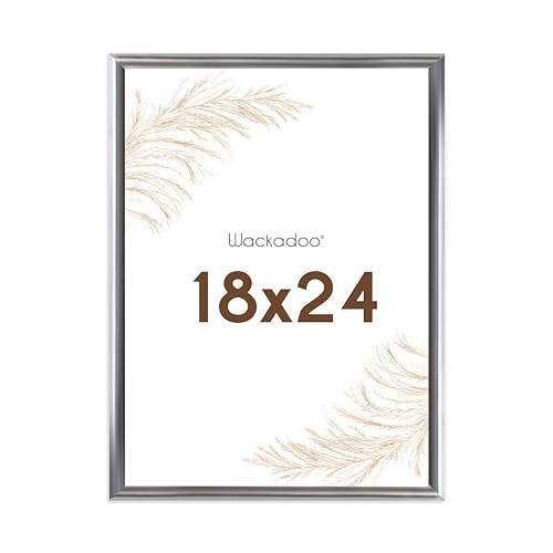 Wackadoo Bilderrahmen 18x24 Silber Fotowand Fotorahmen mit Glasscheibe Kunststoff Picture frame von Wackadoo