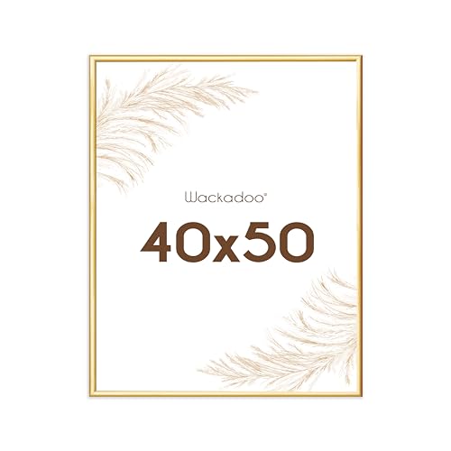 Wackadoo® Kunststoff Bilderrahmen 40x50 Gold Fotowand Fotorahmen mit Glasscheibe Bilderrahmen Posterrahmen von Wackadoo