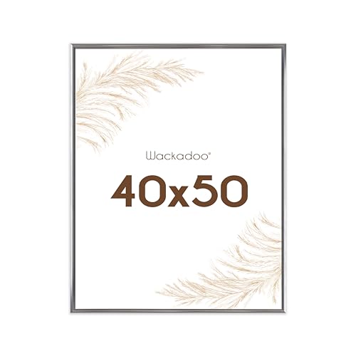 Wackadoo Bilderrahmen 40x50 Silber Fotowand Fotorahmen mit Glasscheibe Kunststoff Picture frame Posterrahmen von Wackadoo