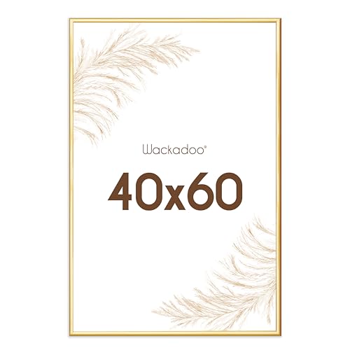 Wackadoo® Kunststoff Bilderrahmen 40x60 Gold Fotowand Fotorahmen mit Glasscheibe Bilderrahmen Posterrahmen von Wackadoo