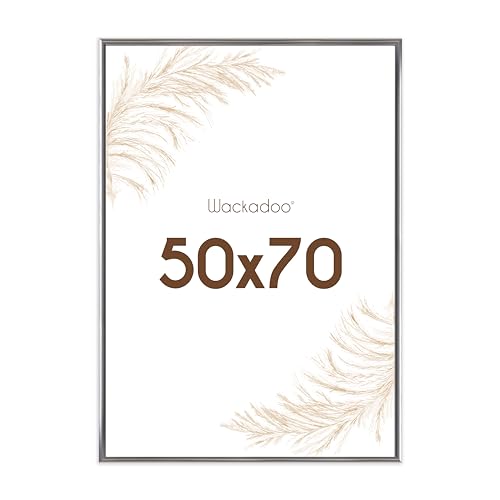 Wackadoo Bilderrahmen 50x70 Silber Fotowand Fotorahmen mit Glasscheibe Kunststoff Picture frame Posterrahmen von Wackadoo