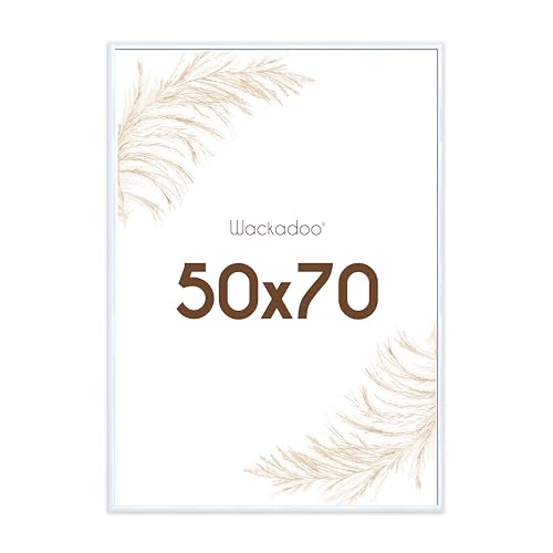 Wackadoo Bilderrahmen 50x70 Weiß Fotowand Fotorahmen mit Glasscheibe Kunststoff Picture frame Posterrahmen von Wackadoo