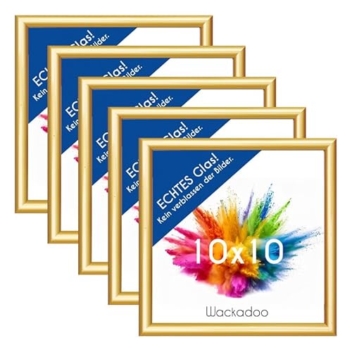 Wackadoo Bilderrahmen 10x10 Gold 5er Set Fotowand Fotorahmen mit Glasscheibe Kunststoff Picture frame quadratisch klein Wackadoo Bilderrahmen 10x10 Gold 5er Set Fotowand Fotorahmen mit Glasscheibe Kunststoff Picture frame quadratisch klein von Wackadoo