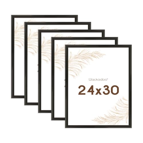 Wackadoo Bilderrahmen 24x30 Schwarz 5er Bilderrahmen Set Fotowand Fotorahmen mit Glasscheibe Kunststoff Picture frame von Wackadoo