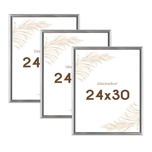 Wackadoo Bilderrahmen 24x30 Silber 3er Bilderrahmen Set Fotowand Fotorahmen mit Glasscheibe Kunststoff Picture frame von Wackadoo