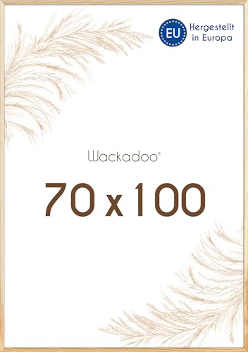 Wackadoo Bilderrahmen 70x100 natur Fotowand Fotorahmen mit bruchsicherem Acrylglas, Italienisches Holz Picture frame von Wackadoo