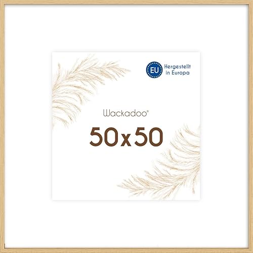 Wackadoo Bilderrahmen quadratisch 50x50 natur Fotowand Fotorahmen mit Glasscheibe Italienisches Holz aus MDF Picture frame von Wackadoo