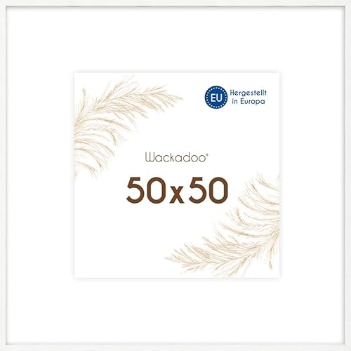 Wackadoo Bilderrahmen quadratisch 50x50 weiß Fotowand Fotorahmen mit Glasscheibe Italienisches Holz aus MDF Picture frame von Wackadoo