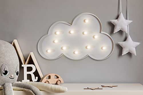 Wackadoo LED Wolke mit Wanddeko, Schlaflicht, Kuschel, Bettlicht, Nachtlicht Kinder, Wanddeko, Schlummerlicht, Deko Beleuchtung von Wackadoo