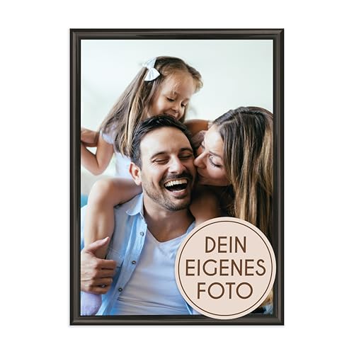 Wackadoo personalisiertes Geschenk mit Bilderrahmen 18x24 Schwarz Fotodruck Bild zum Muttertag Vatertag Hochzeitstag Familienfotos Poster mit Wunschmotiv, eigenes Foto picture frame von Wackadoo