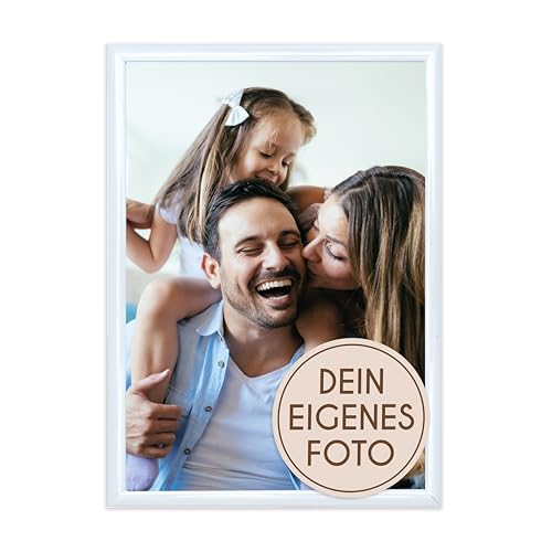 Wackadoo personalisiertes Geschenk mit Bilderrahmen 30x40 Weiß Fotodruck Bild zum Muttertag Vatertag Hochzeitstag Familienfotos Poster mit Wunschmotiv, eigenes Foto picture frame von Wackadoo