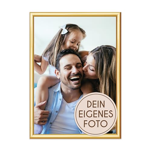 Wackadoo personalisiertes Geschenk mit Bilderrahmen 40x60 Gold Fotodruck Bild zum Muttertag Vatertag Hochzeitstag Familienfotos Poster mit Wunschmotiv, eigenes Foto picture frame von Wackadoo