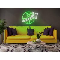 Erde Neon Zeichen, Led Licht, Lichtschild, Flugzeug Reise Lichtschild Für Wand von WackoStore
