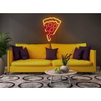 Pizza Neon Schild, Pizza Led Zeichen, Pizza Lichtzeichen, Pizza Wanddekor, Pizza Wandkunst, Neon Schild Schlafzimmer, Led Schild, Neon Wanddekor von WackoStore