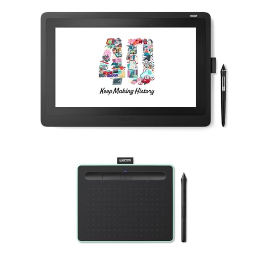 Wacom Cintiq 16 Pen Display + KOSTENLOSES Wacom Intuos Small BT Stift-Tablett, Pistazie: 40 Jahre Jubiläums-Bundle von Wacom