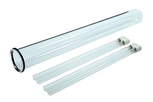 Wacredo 2x UVC Ersatzlampe 36 Watt + Quarzglas für Oase Bitron 72C inkl. Dichtung Komplettset Wasseraufbereitung | Filter | Wasserklärer | Leuchtmittel | UVC Gerät von Wacredo
