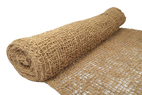 Wacredo Böschungsmatte Ufermatte Kokos Kokosfasermatte Kokosgewebe Hangsicherung Bewuchsmatte für Teichrand Pflanzen Erosionsschutzmatte 1 x 10m Rolle, 15x15mm (5 Stück) von Wacredo