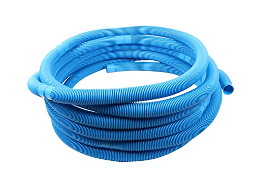 Wacredo Premium Poolschlauch/Schwimmbadschlauch NW 38mm, blau, (12m) Spiralschlauch für Poolpumpe und Poolfilter | robust | flexibel | Chlor- und UV-Beständig | integrierte Muffe von Wacredo