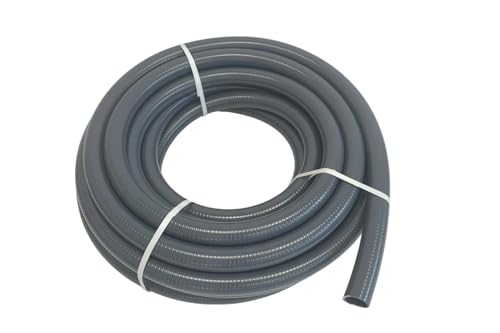 Wacredo Premium flexibler PVC Klebeschlauch, Poolflex DA50-63mm Poolschlauch Teichschlauch Schwimmbad, flex Rohr, grau, Rolle 25m (DA 63 mm) von Wacredo