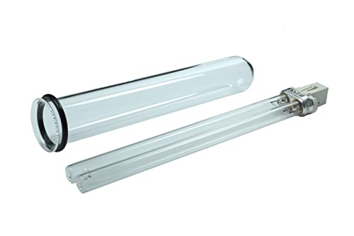 Wacredo UVC Ersatzlampe 11 Watt + Quarzglas für Oase Filtoclear 11000 inkl. Dichtung Komplettset Wasseraufbereitung | Filter | Wasserklärer | Leuchtmittel | UVC Gerät von Wacredo