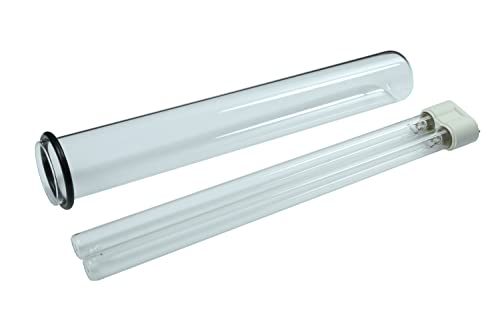 Wacredo UVC Ersatzlampe 18 Watt + Quarzglas für Oase Bitron 18C inkl. Dichtung (bis 2014) Komplettset Wasseraufbereitung | Filter | Wasserklärer | Leuchtmittel | UVC Gerät von Wacredo