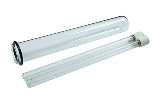 Wacredo UVC Ersatzlampe 24 Watt + Quarzglas für Oase Bitron 24C inkl. Dichtung (bis 2014) Komplettset Wasseraufbereitung | Filter | Wasserklärer | Leuchtmittel | UVC Gerät von Wacredo