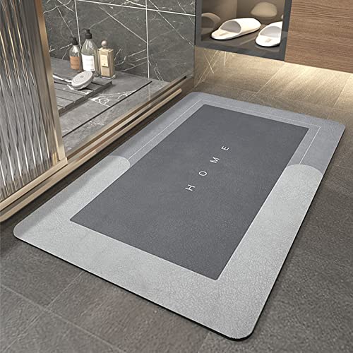 Waczecr Super Absorbierende Badematte, Superweiche Badematten & Badteppiche ​für das Badezimmer, Badteppich Badematte rutschfest Badezimmerteppich (Light Gray Rectangular, 45 * 70cm) von Waczecr