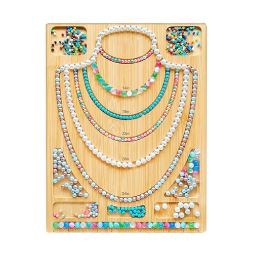 Wadakada 1 Stück Combo Perlenbrett für die Herstellung Von Schmuckarmbändern und -Halsketten. Perlen-Designbrett in Holzfarbe für die Schmuckherstellung, Perlenplatte. von Wadakada
