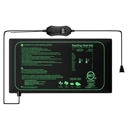 Wadakada Heizmatte 50W Sämlings-Heizmatte mit Thermostat mit Temperatureinstellung Von 5℃ Bis 42℃ für Pflanzenwachstum, Keimung, EU-Stecker von Wadakada