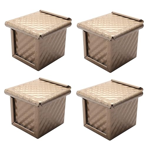 Wadakada Kastenform mit Deckel, Antihaft-Brot-Toastform, Mini-Quadrat-Toastbox zum Backen zu Hause, Perfektes Backset, 4-Teilig, Langlebig von Wadakada