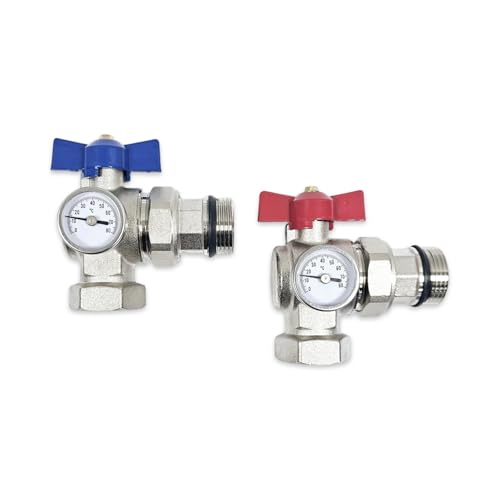 Wärmer System Winkelisolationskugelhahn mit Temperaturmessgerät Set 2.5 cm von Wärmer System