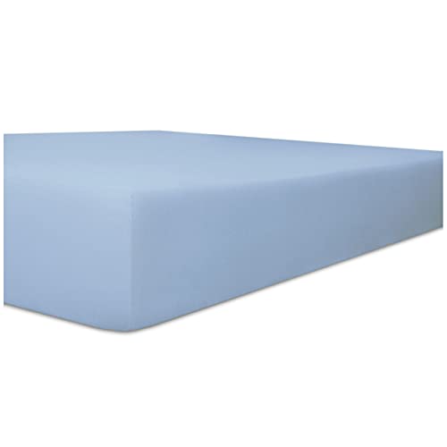 Kneer Vario-Stretch Spannbetttuch one für Topper 4-12 cm Höhe Qualität 22 Farbe eisblau 220x240 cm von Wäschefabrik Kneer e.K.