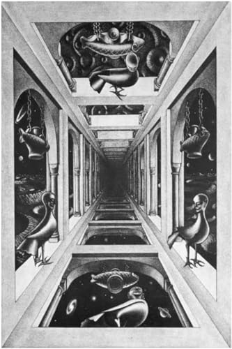 Berühmte M.C Escher Poster Abstrakte ästhetische Wandkunst und Drucke M.C Escher Leinwandgemälde M.C Escher Bilder für Wohnkultur 40x60cmx1 Kein Rahmen von Waeta Rnvzx