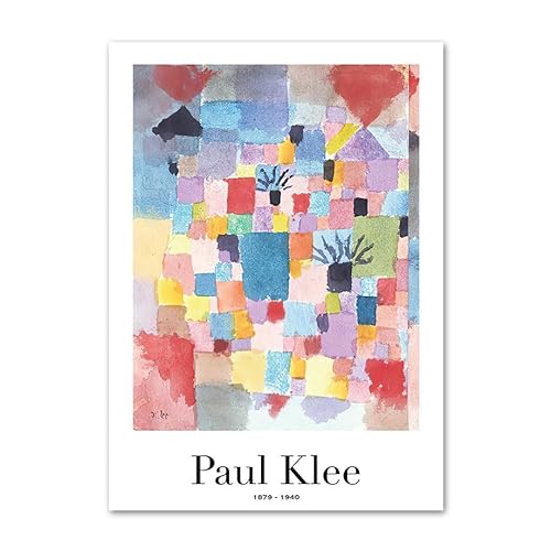 Buntes Paul Klee Poster und Drucke Abstrakte Farbblock-Leinwandmalerei Paul Klee Wandkunst Paul Klee Bilder für Wohnkultur 40x60cmx1 Kein Rahmen von Waeta Rnvzx