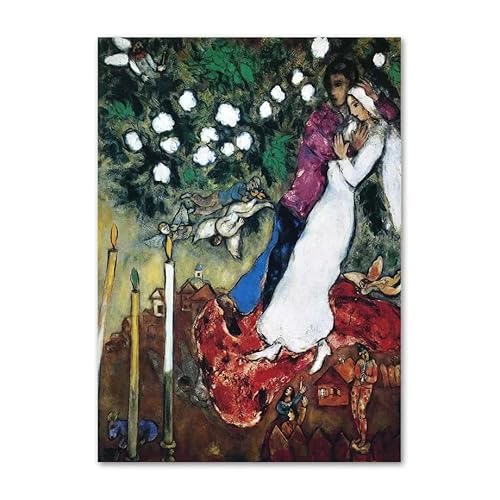 Marc Chagall Ausstellungsplakate Abstrakte Wandkunst Marc Chagall Liebhaber Leinwandgemälde Marc Chagall Drucke für Wohnkultur Bilder 40x60cm Kein Rahmen von Waeta Rnvzx