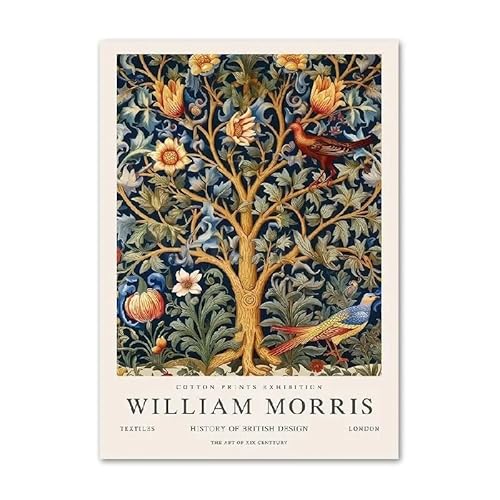 Waeta Rnvzx Berühmte William Morris Poster Blumenvögel Baum Leinwand Wandkunst William Morris Gemälde William Morris Drucke Home Decor Bilder 40x60cm Kein Rahmen von Waeta Rnvzx