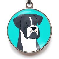 Boxer Dog Tag - Schwarzweißer Boxer, Personalisierte Erkennungsmarke Für Boxer-Hunde von WagATudeTags