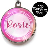 Galaxy-Erkennungsmarke | Pink Und Orange Sky Pet Tag von WagATudeTags