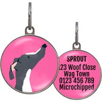 Greyhound Dog Id Tag - Schwarz-Weiß-Windhund, Personalisierte Tags Für Greyhounds von WagATudeTags