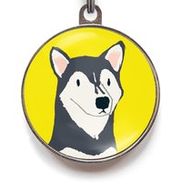 Husky-Hundemarke - Schwarz-Weiß-Husky, Personalisierte Hundemarke Für Huskys von WagATudeTags