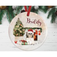 Langhaarige Shih Tzu Weihnachtsverzierung Für Hundeliebhaber | Erinnerungsgeschenk Weihnachtsdekoration von WagATudeTags