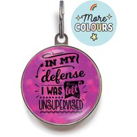 "Lustige Hundemarke - "In My Defensive I Was Links Unsupervised" "Unverschämte" Haustiermarke Für Ungezogene Hunde Lustige Namensmarke Hunde" von WagATudeTags