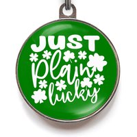 Patrick's Day Dog Tag Mit Kleeblattanhänger - Einfach Eine Glücksbringer Hundemarke Personalisierter Haustier Ausweis von WagATudeTags