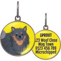 Pommersche Hundemarke - 6 Farboptionen Schwarze Und Hellbraune Pom Id Tag Personalisierte Für Spitz 2 Größen Wasserdicht von WagATudeTags