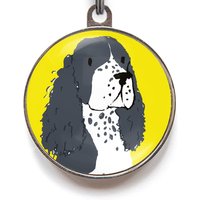 Springer Spaniel Hundemarke, Personalisierte Hundemarke Für Spaniels, Schwarz Und Weiß von WagATudeTags