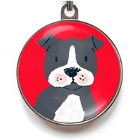 Staffie Hundemarke - Schwarz Und Weiß Staffie, Personalisierte Für Staffordshire Bullterrier von WagATudeTags