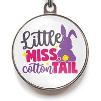 Süßer Osteranhänger | Kleines Fräulein Cotton Tail Doppelseitiger Mädchen Haustieranhänger von WagATudeTags