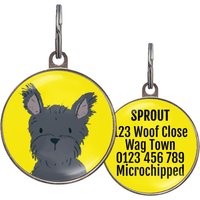 Terrier Hundemarke - 6 Farboptionen Schwarzer Haustier-Id Personalisierte Namensmarke Wasserdicht 2 Größen Hundehalsbandzubehör von WagATudeTags