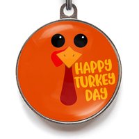Thanksgiving-Haustiermarke - Happy Truthahn Tag Personalisierte Herbst-Haustiermarke Für Hunde Und Katzen Truthahn-Haustiermarke Herbstgeschenk von WagATudeTags