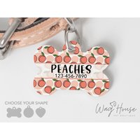 Peach Dog Tag, Obst Haustier Id Pfirsich Hundeanhänger Doppelseitig, Georgia Custom Tag Personalisiert Mädchen Hund Food Pet von WagHouseBoutique